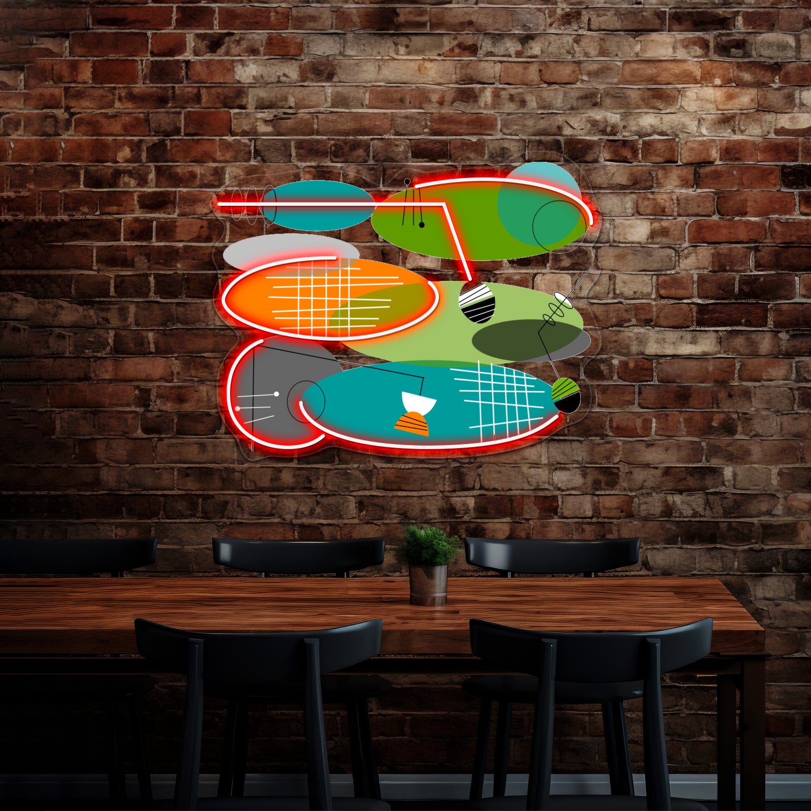 Midcentury Modern Ovals Wall Artwork Neon Signs | Shineneon