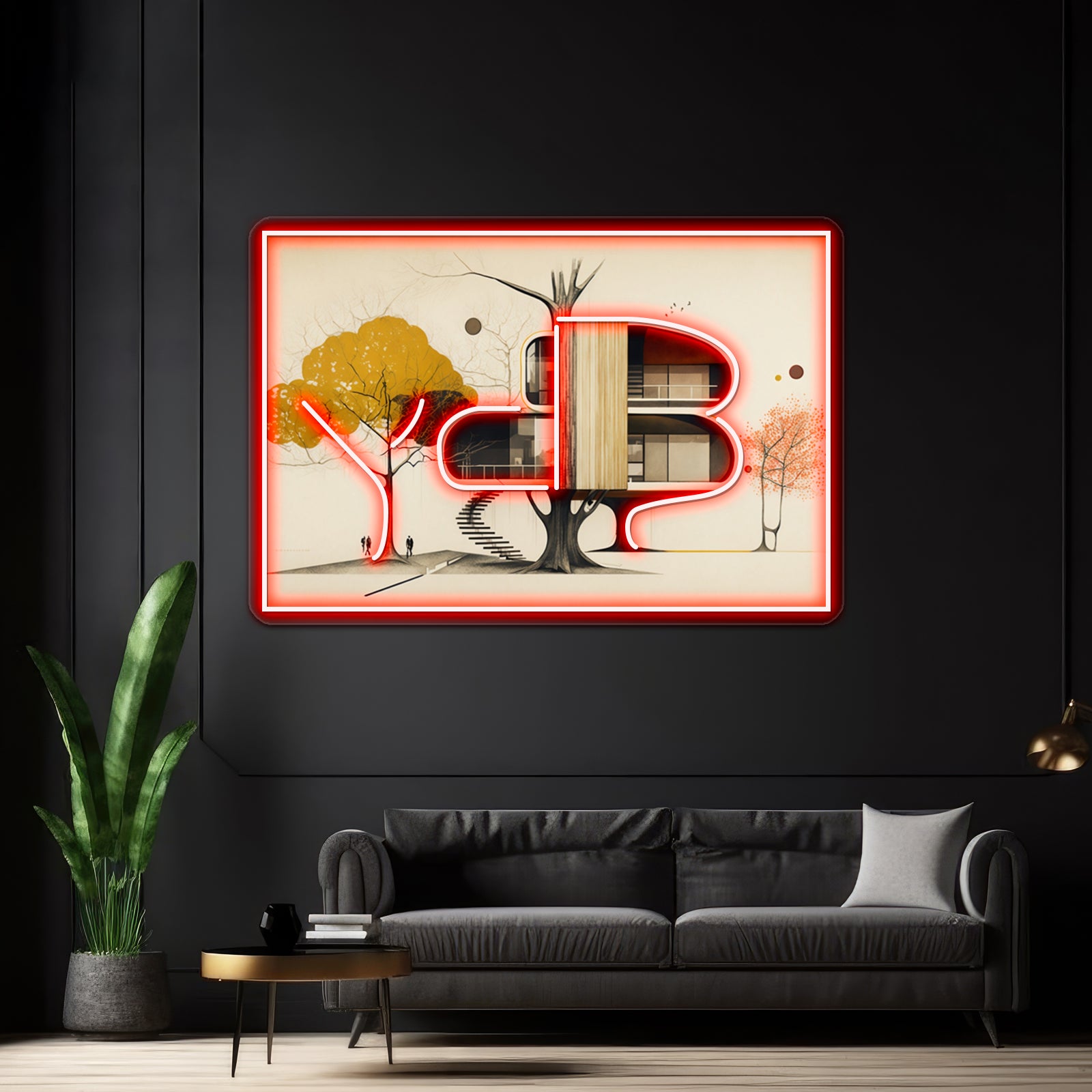 Midcentury Modern Treehouse Wall Artwork Neon Signs | Shineneon