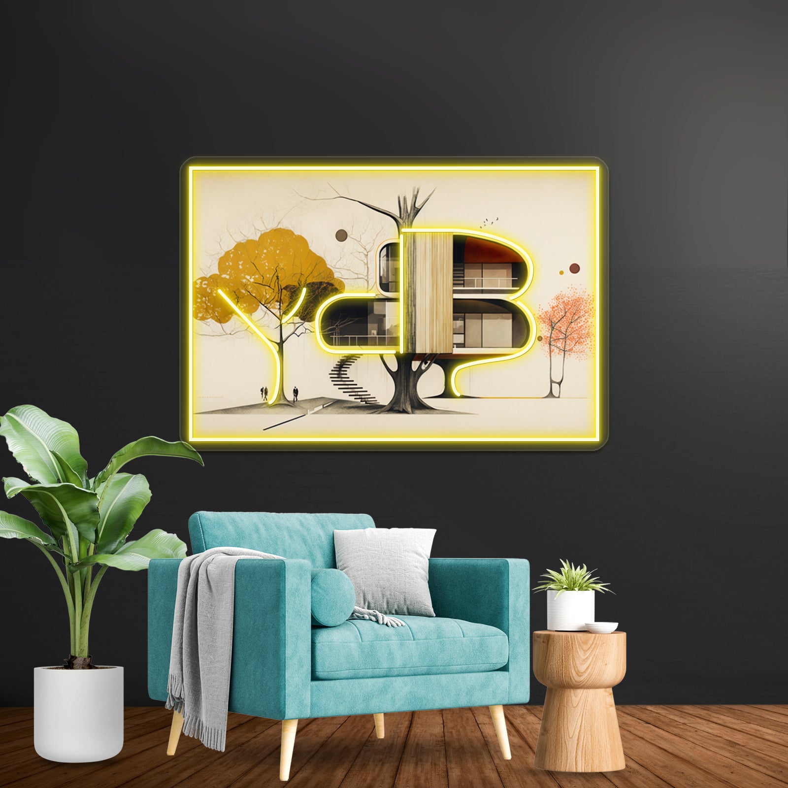 Midcentury Modern Treehouse Wall Artwork Neon Signs | Shineneon