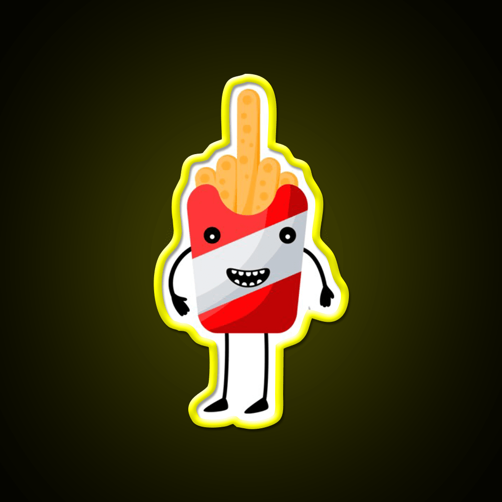 Middle Fry Fast Food Led Neon Sign For Burger Place Rgb Color - Shineneon