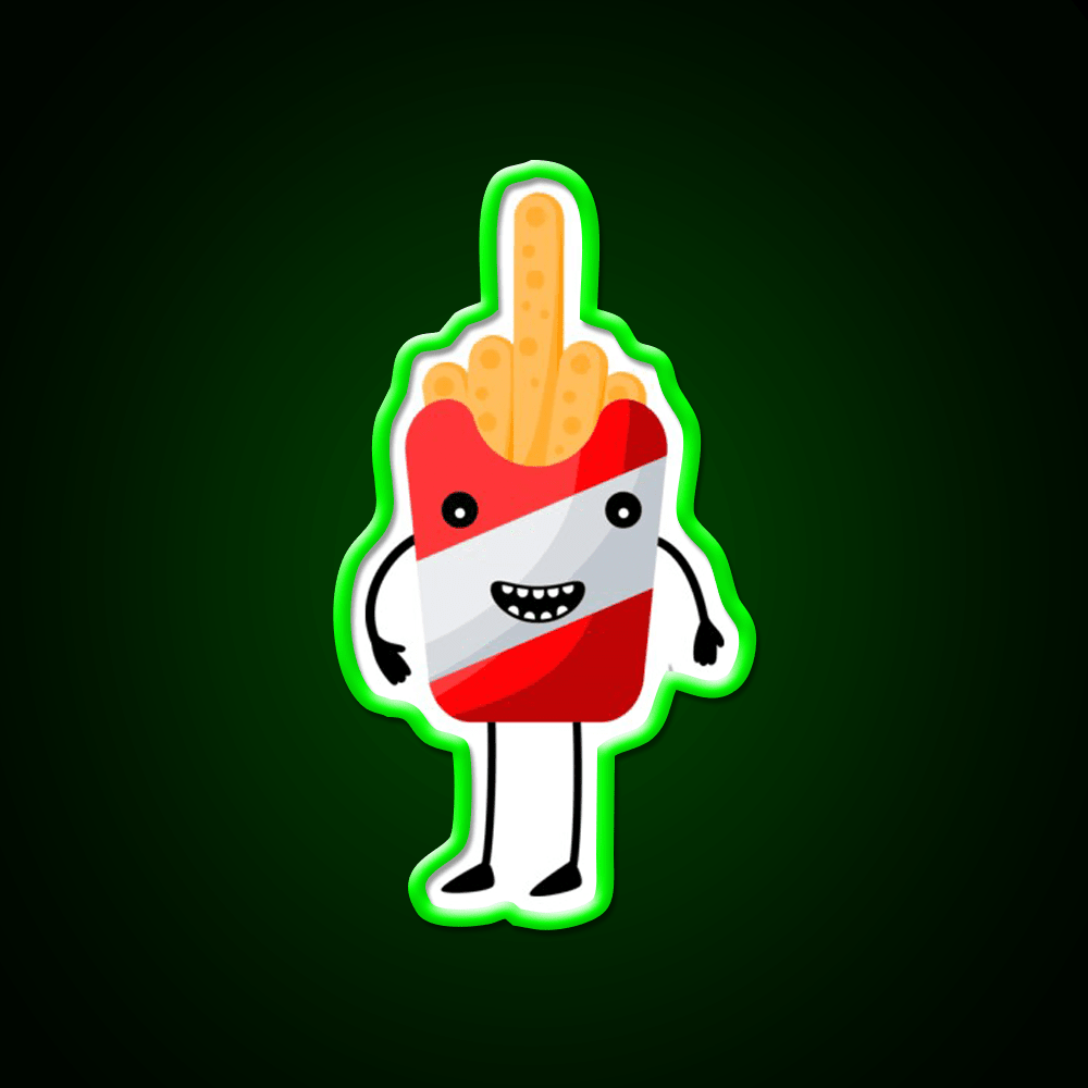 Middle Fry Fast Food Led Neon Sign For Burger Place Rgb Color - Shineneon