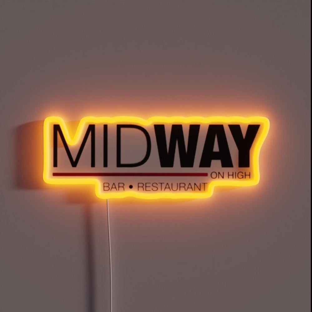 Midway On High Rgb Led Neon Sign - Custom LED neon sign front view