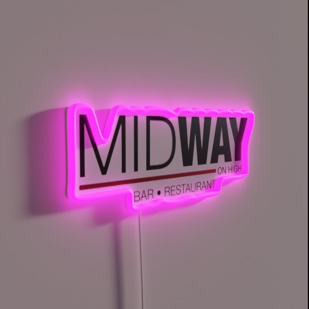 Midway On High Rgb Led Neon Sign - LED neon sign close-up detail