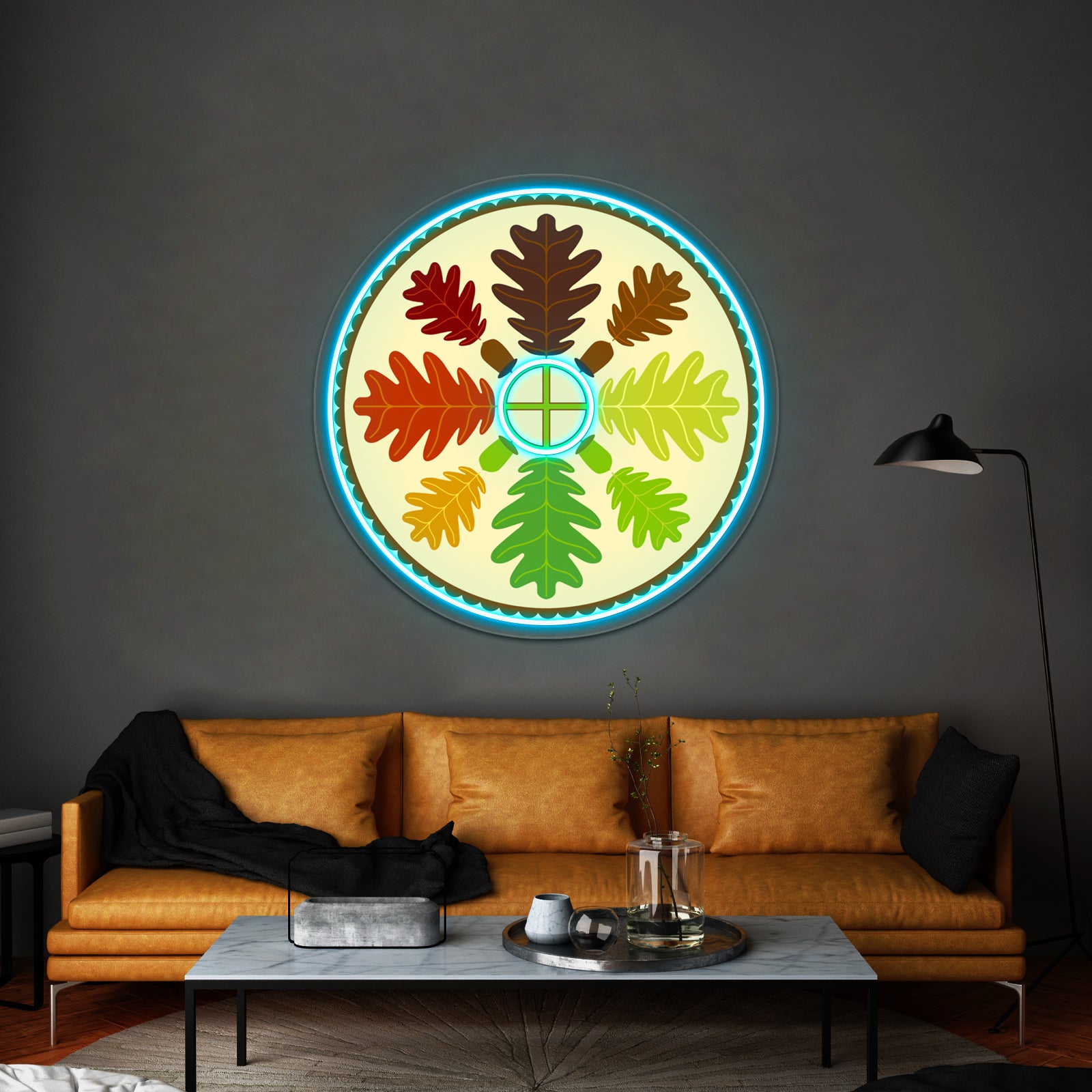 Mighty Oak Folk Art Hex Sign Wall Artwork Neon Signs | Shineneon