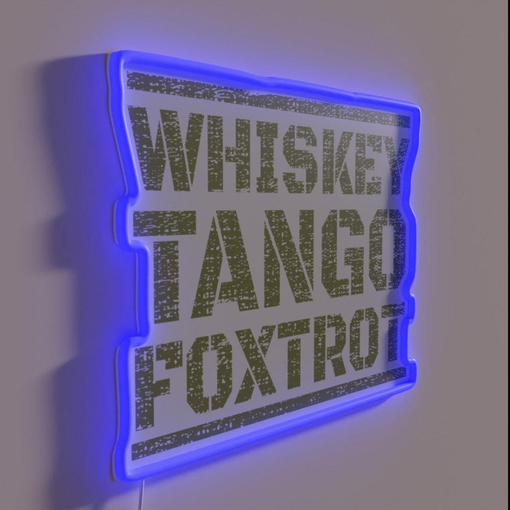 Military Whiskey Tango Foxtrot Whiskey Lover Rgb Led Neon Sign - LED neon sign close-up detail
