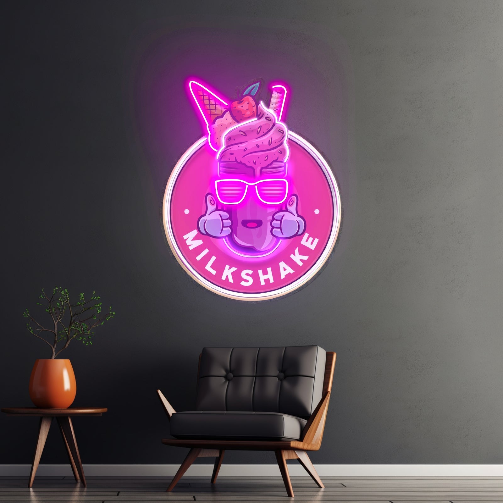 Milkshake Badge Led Neon Sign Light Custom Led Signs - Shineneon
