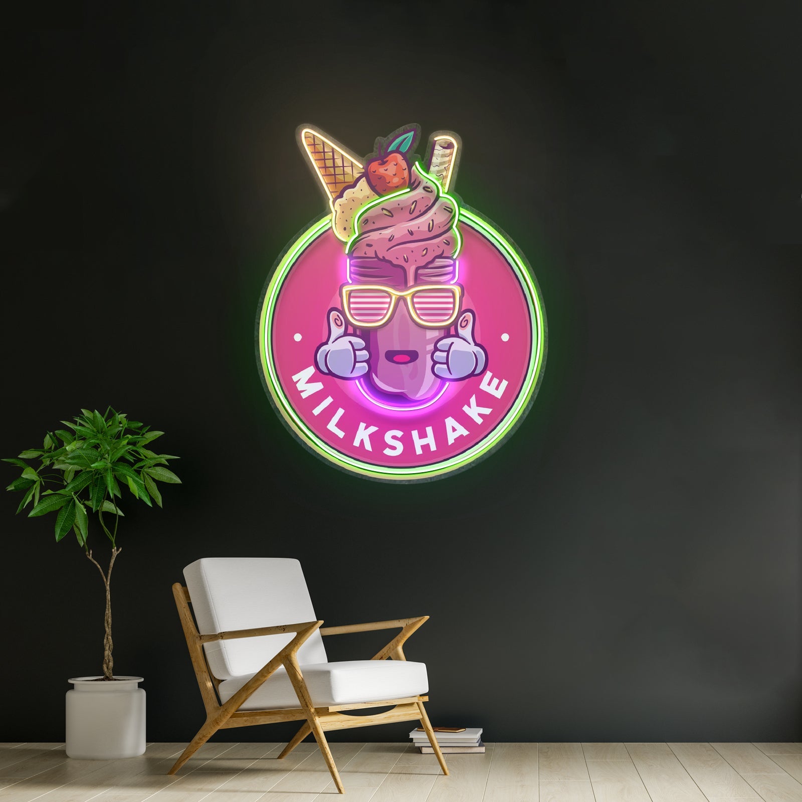 Milkshake Badge Led Neon Sign Light Custom Led Signs - Shineneon