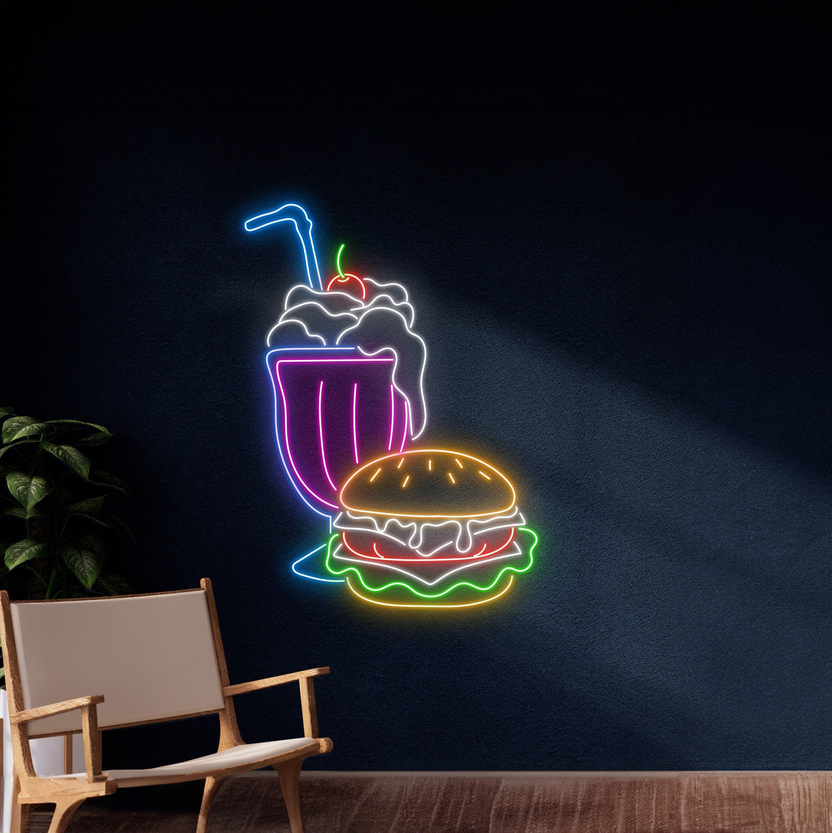 Milkshakes Burgers Led Light | Shineneon