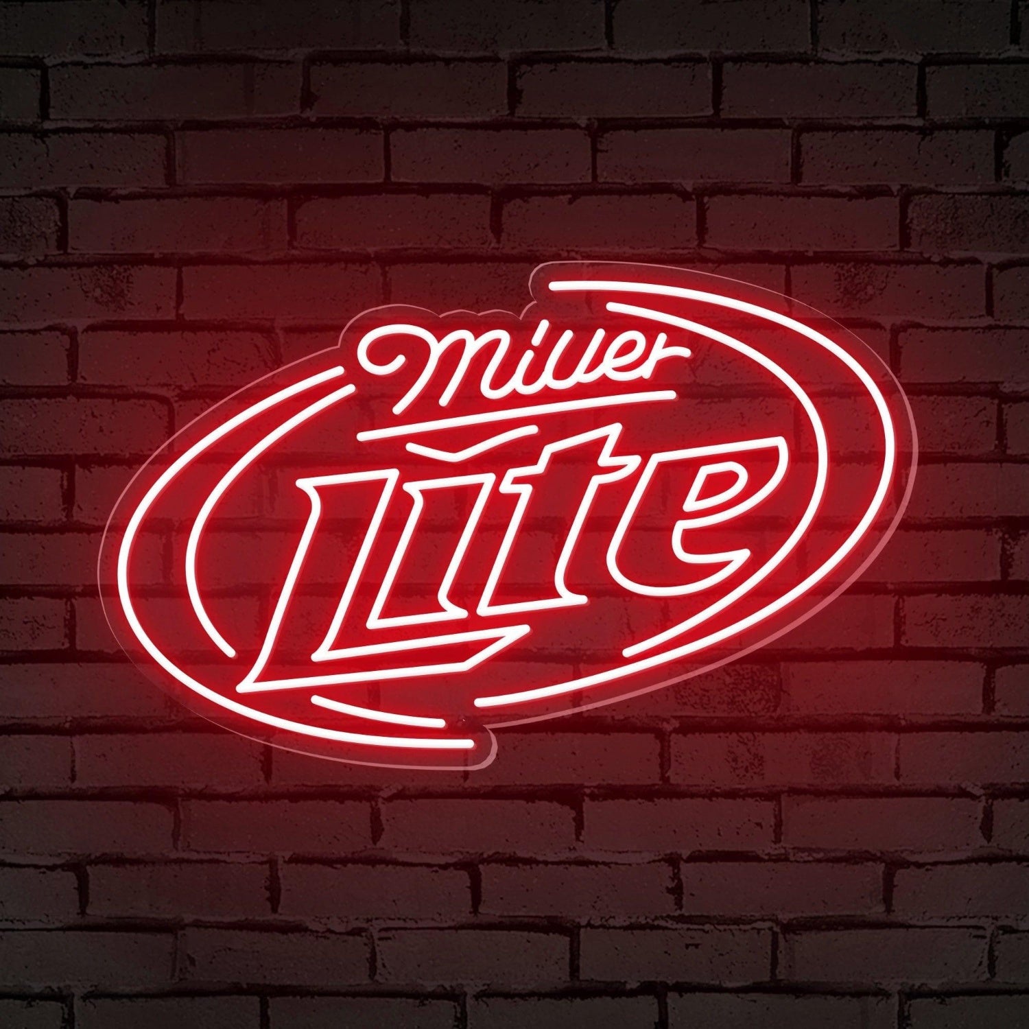 Miller Lite Red-Blue Oval Led Neon Sign For Bar Decor | Shineneon