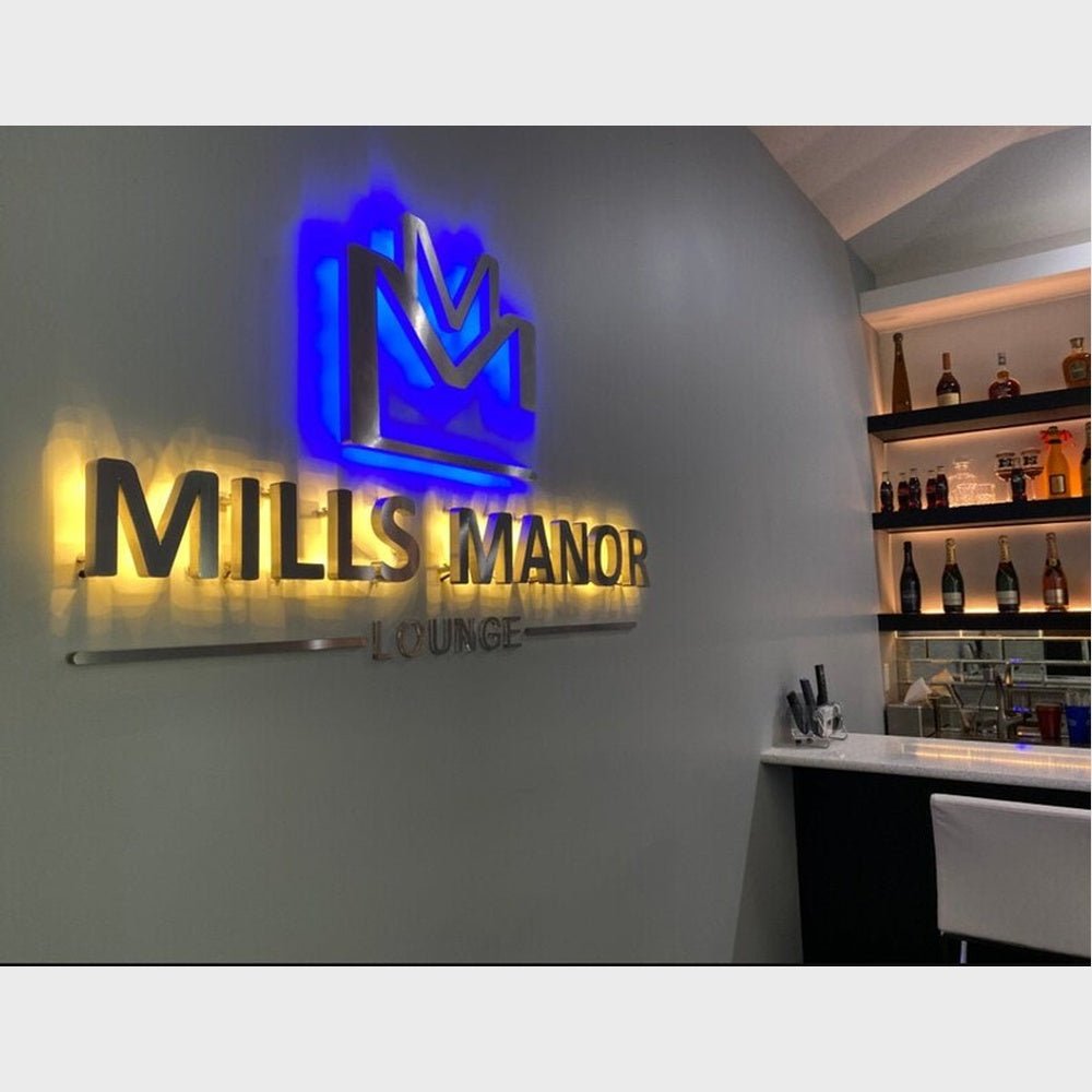 Mills Manor 3D Frontlit And Backlit Channel Letter Led Light Sign - Shineneon