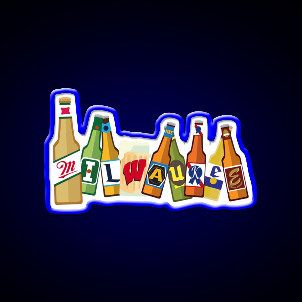 Milwaukee Beer Bar Decor Led Neon Sign Rgb Color - LED neon sign view 5