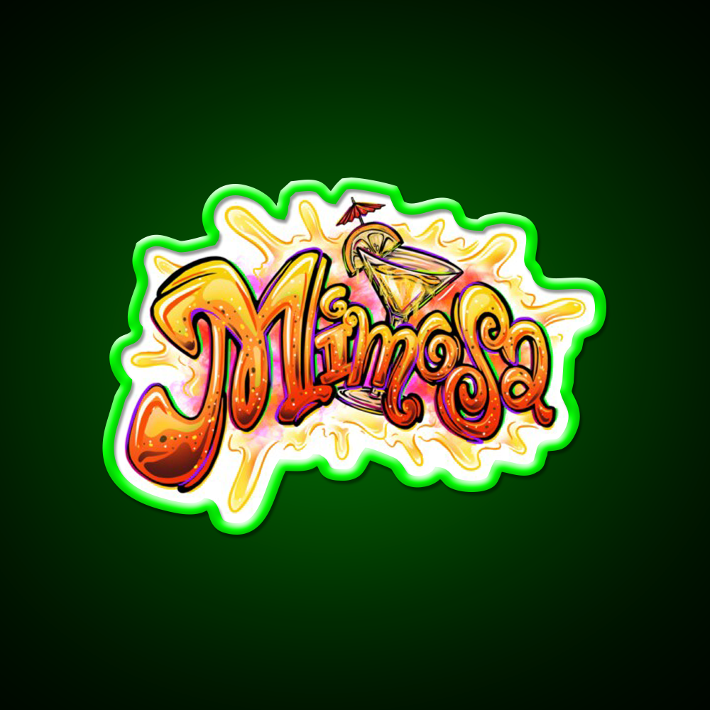Mimosa Graffiti Hemp Inspired Green Leaf Led Neon Sign Rgb Color - LED neon sign view 8