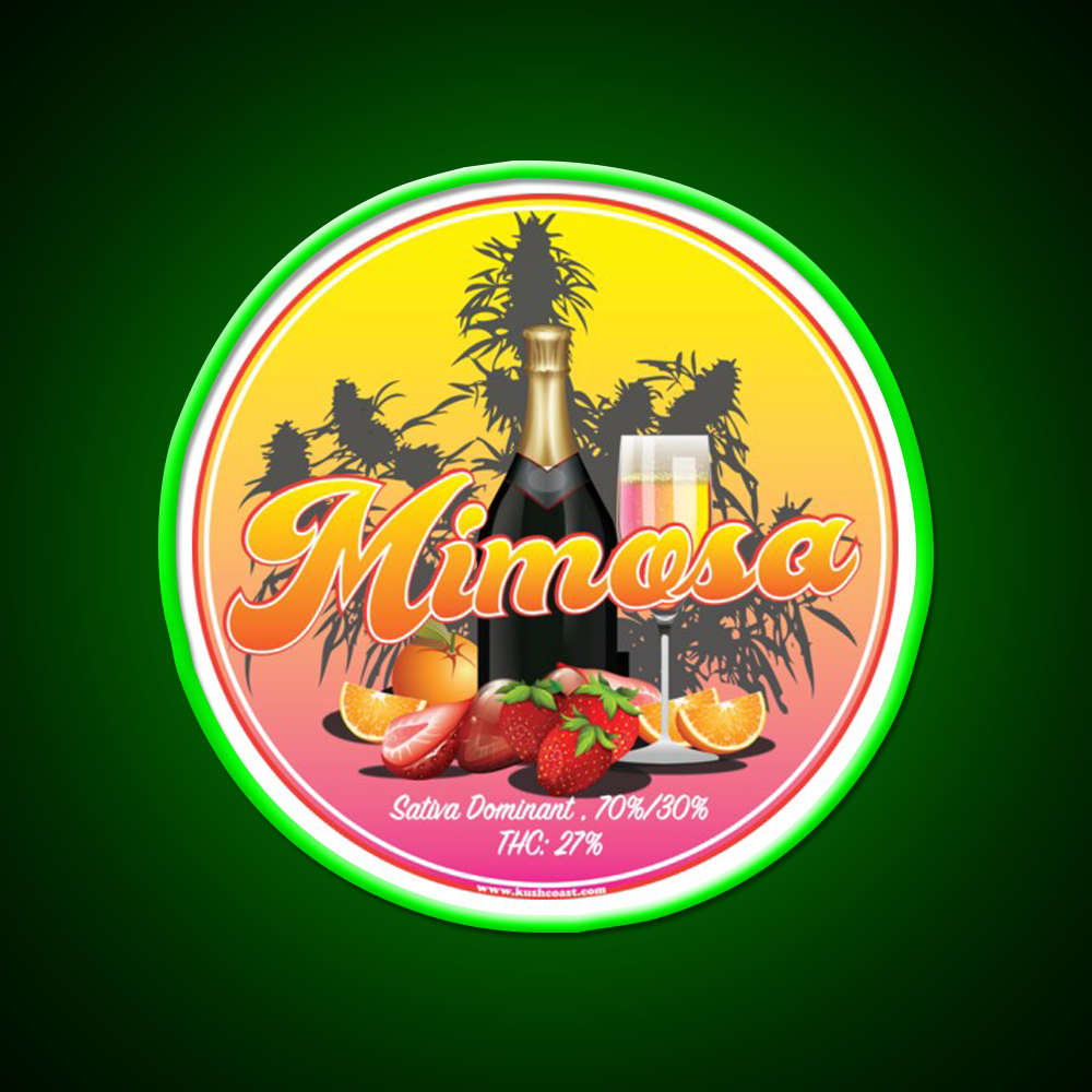 Mimosa Strain Art Hemp Inspired Green Leaf Led Neon Sign Rgb Color - LED neon sign view 8
