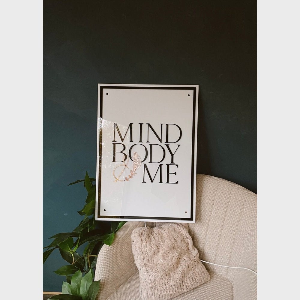 Mind Body Me Acrylic Business Logo Sign - Shineneon