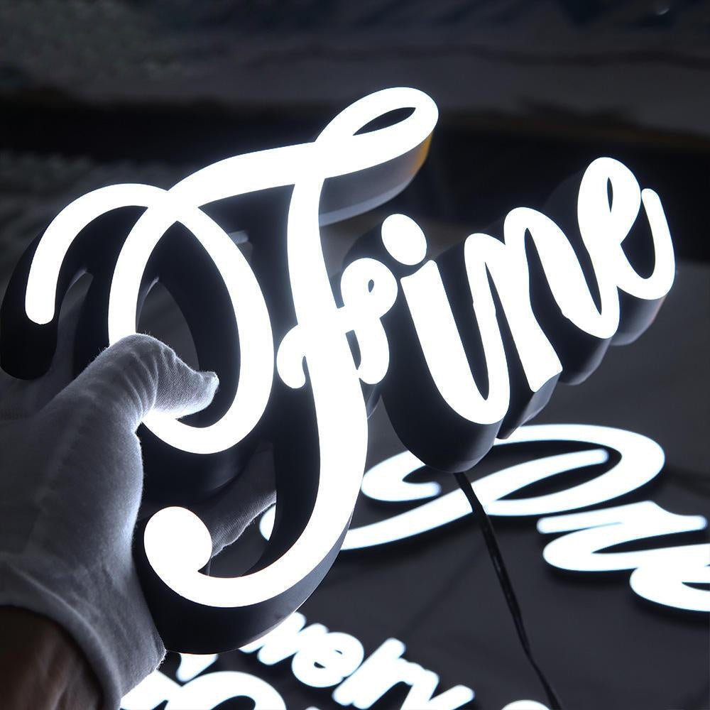 Mini Fine 3D Frontlit Letters Metal Led Sign - Shineneon