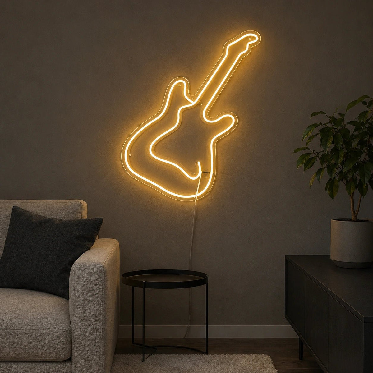 Minimal Electric Guitar LED Neon Sign - Shineneon
