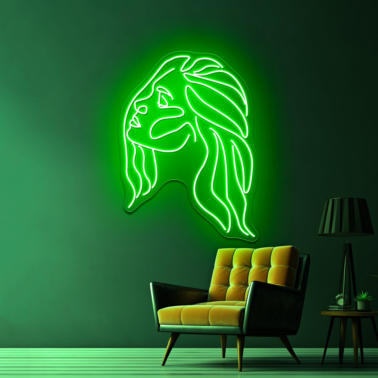 Minimal Line Art Woman With Earing Art Print Wall Artwork Neon Signs | Shineneon