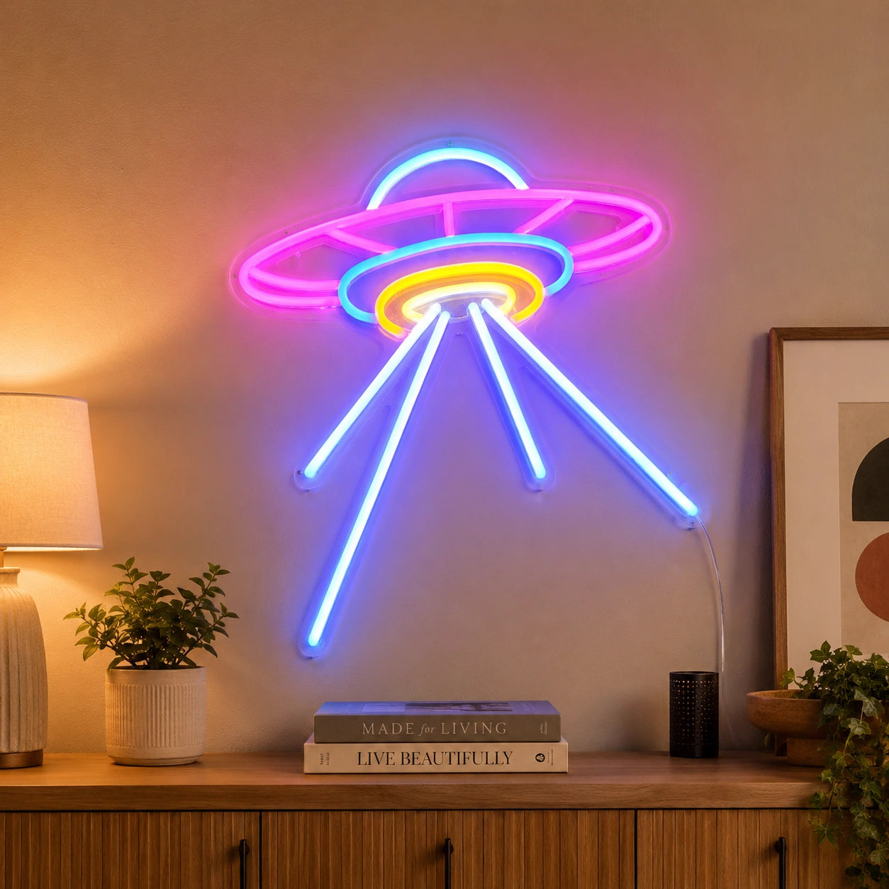Minimal UFO Beam Neon Sign LED Neon Sign high-converting product image