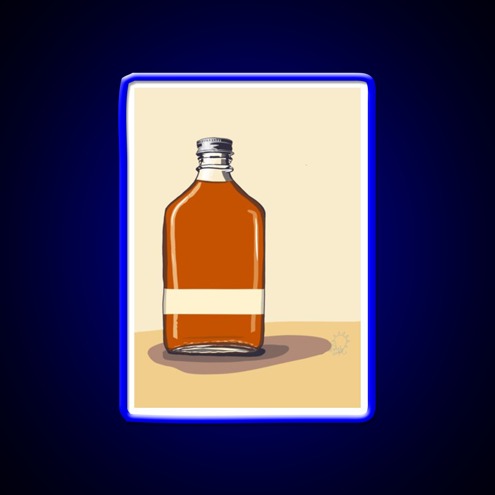 Minimalism Whiskey Bottle With Tan Whiskey Drink Bar Led Neon Sign Rgb Color