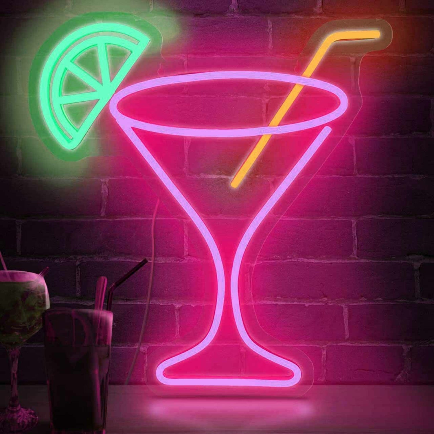 Minimalist Cocktail Glass Neon Light | Shineneon