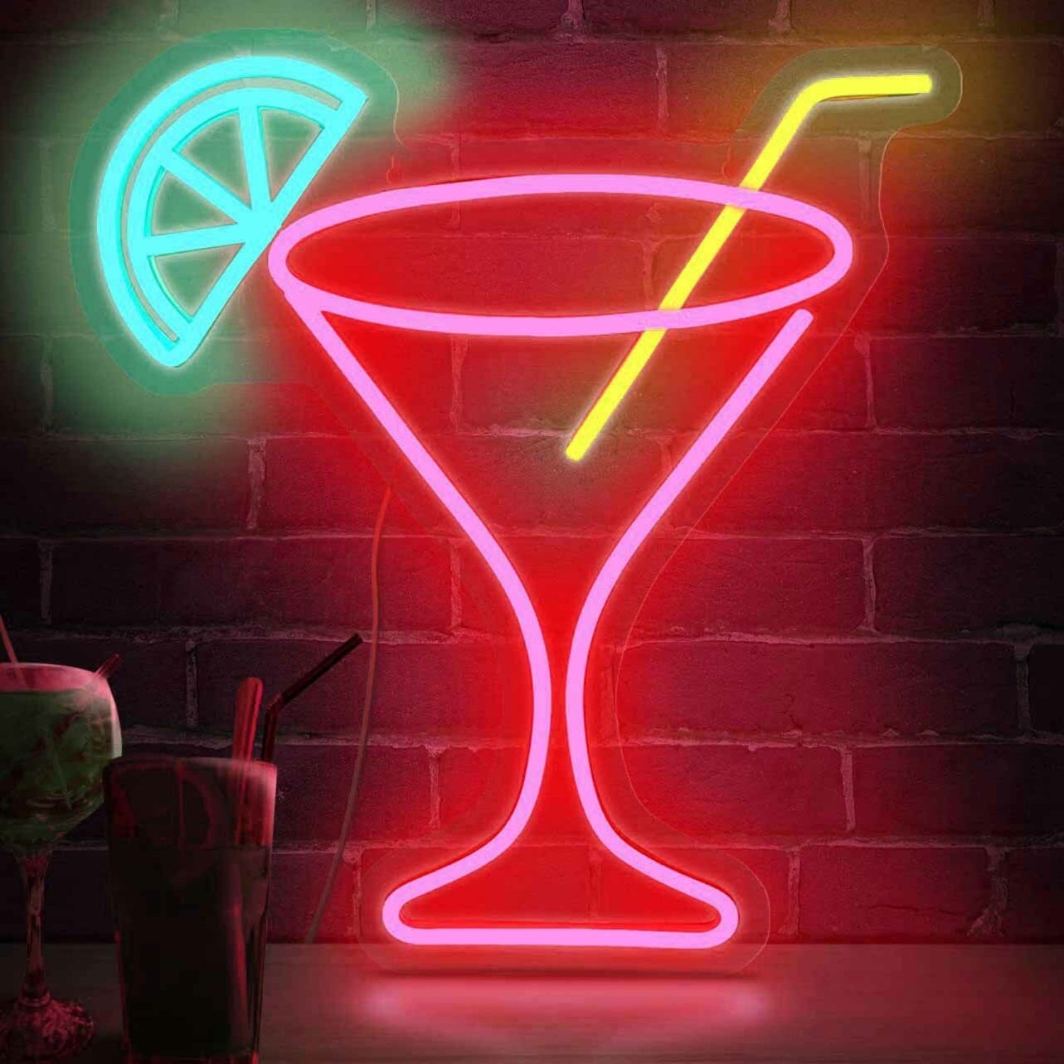 Minimalist Cocktail Glass Neon Light | Shineneon