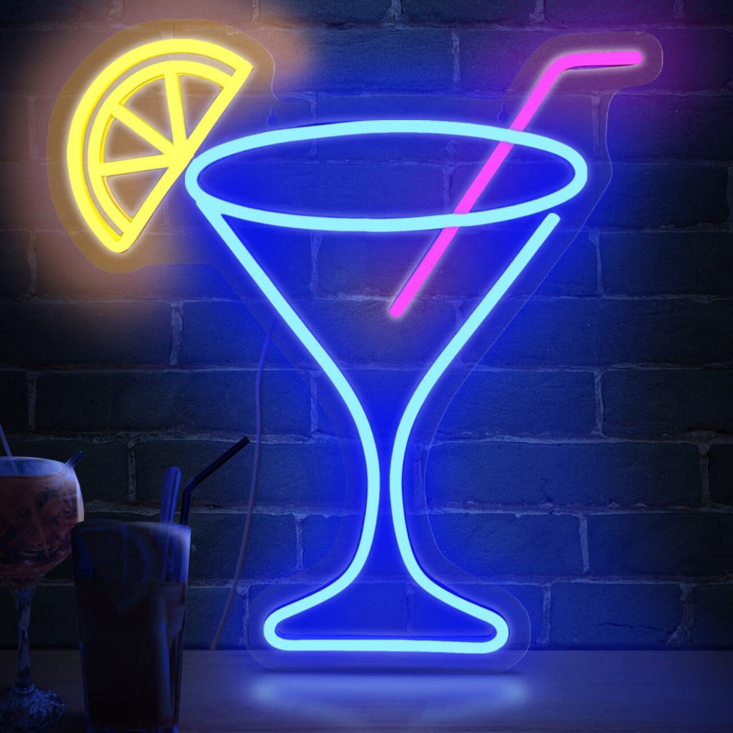 Minimalist Cocktail Glass Neon Light | Shineneon