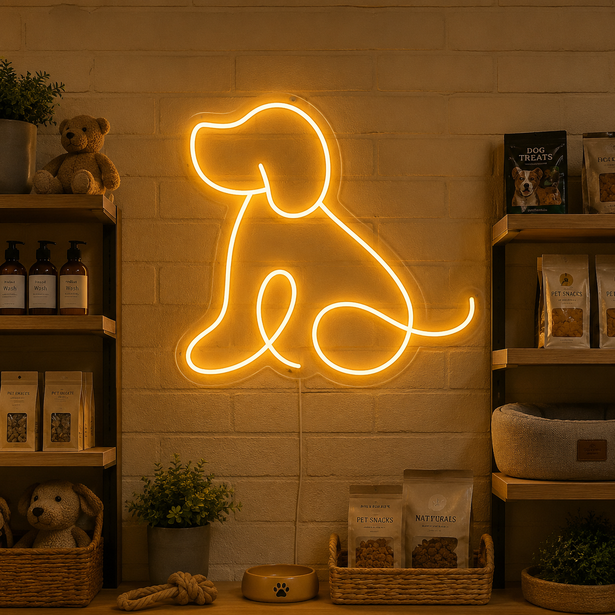 Minimalist Dog Outline LED Neon Sign - 01 Original Product Image