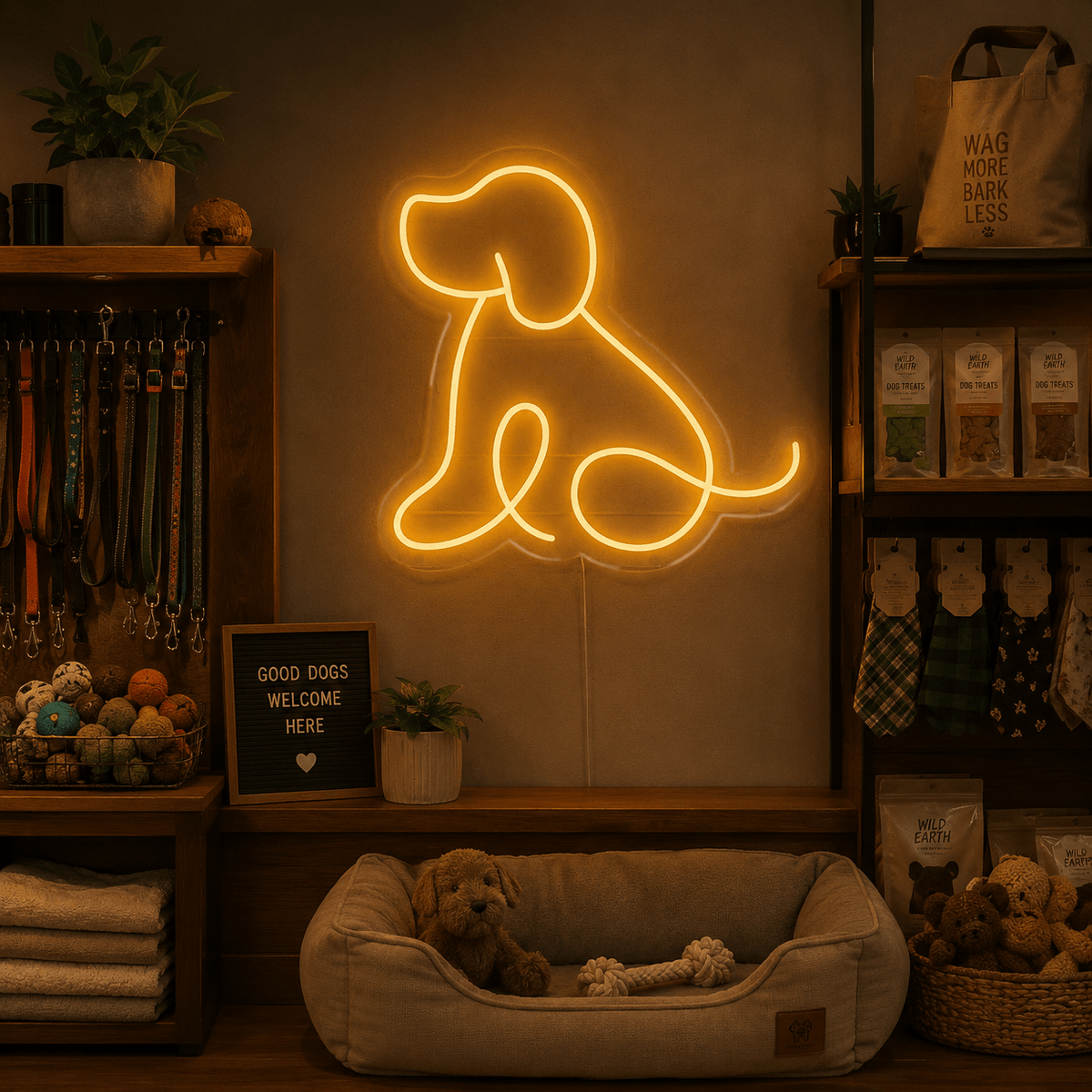 Minimalist Dog Outline LED Neon Sign - Shineneon