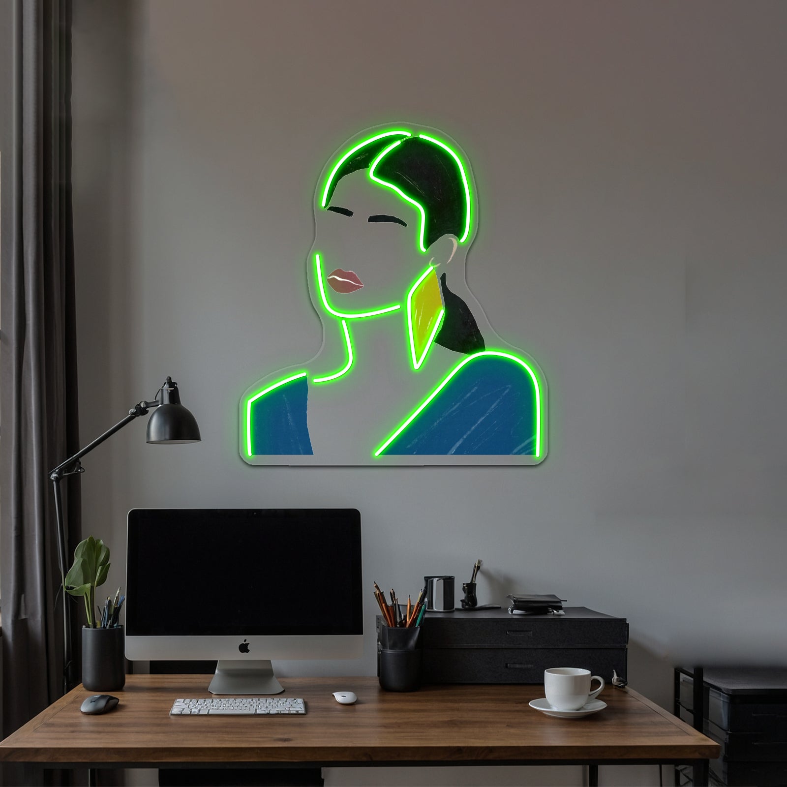 Minimalist Fashion Girl Portrait Wall Artwork Neon Signs | Shineneon
