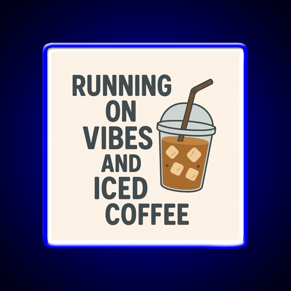 Minimalist Iced Coffee Mood Graphic Cafe Led Neon Sign Espresso Bar Art Rgb Color