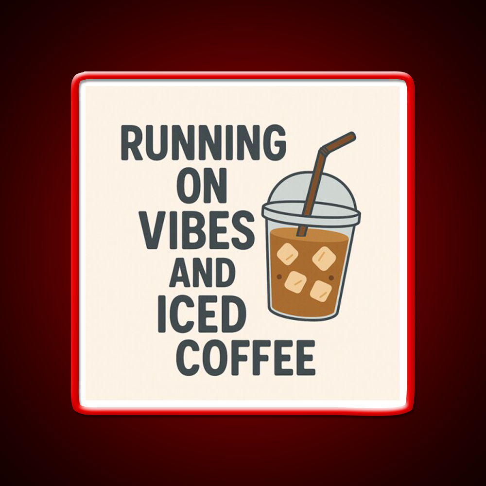 Minimalist Iced Coffee Mood Graphic Cafe Led Neon Sign Espresso Bar Art Rgb Color