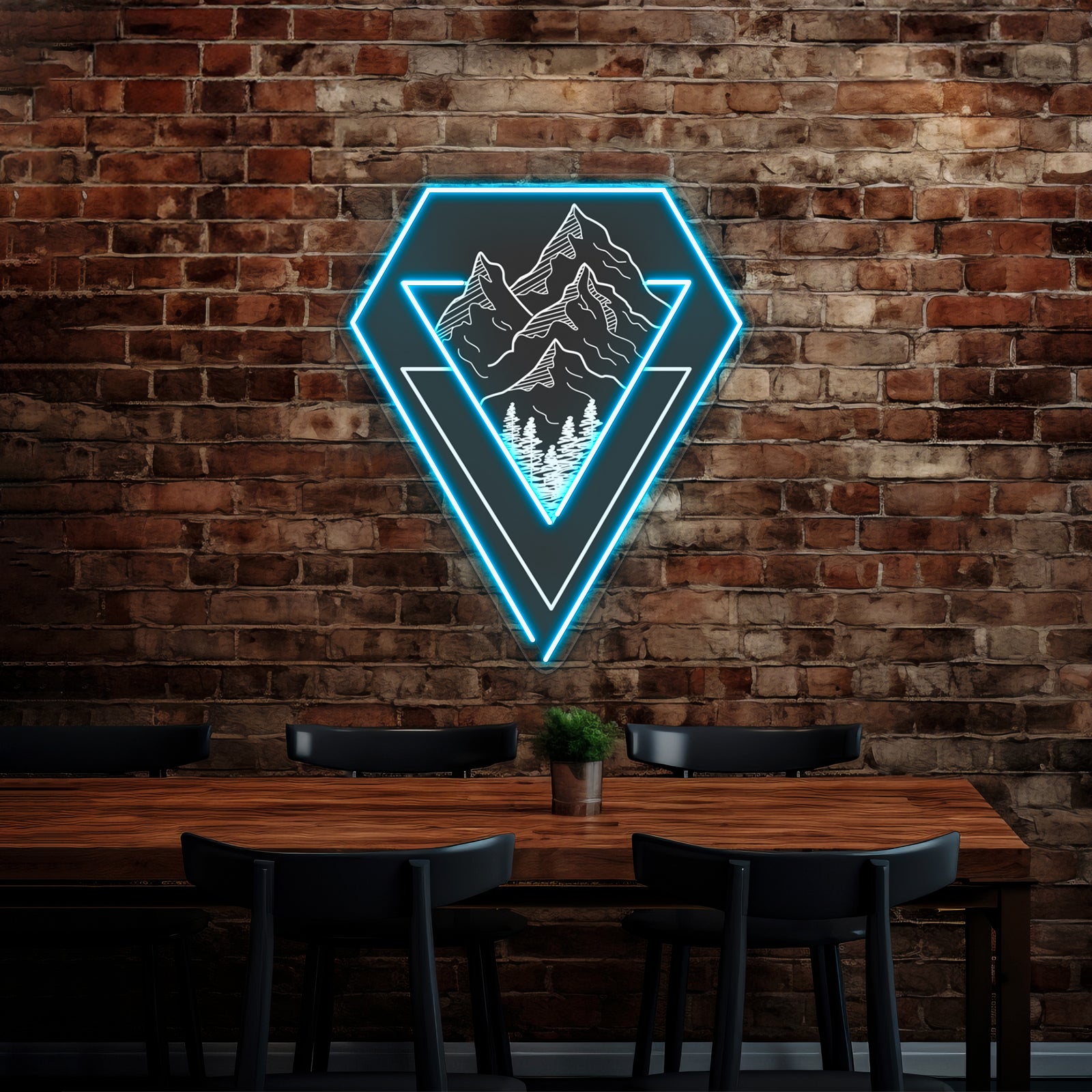 Minimalist Nature Geometric Art Design Nature Illustration Wall Artwork Neon Signs | Shineneon