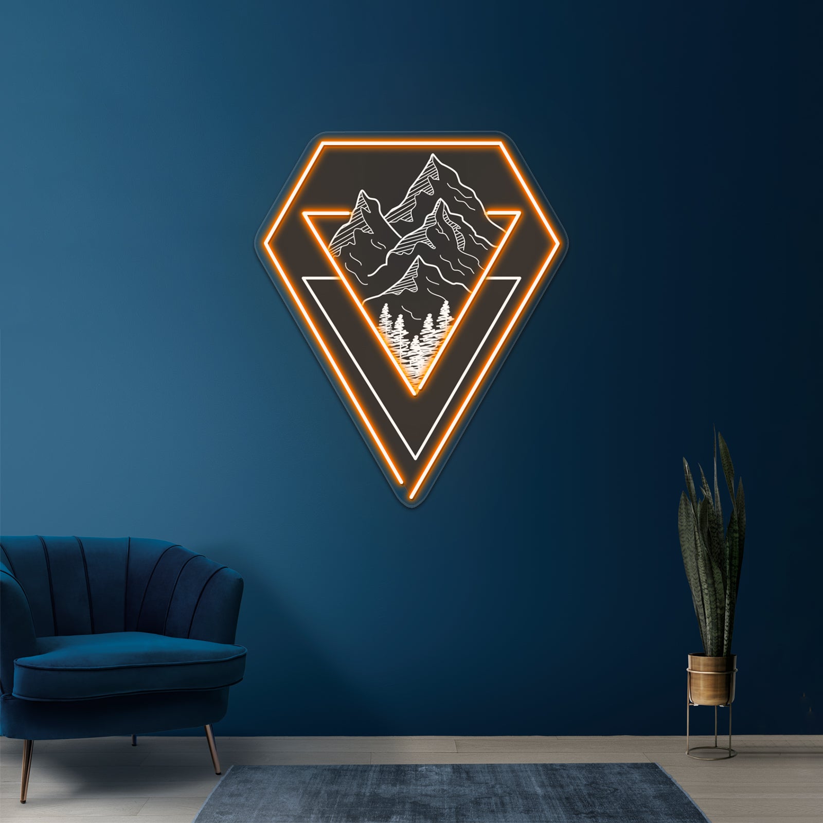 Minimalist Nature Geometric Art Design Nature Illustration Wall Artwork Neon Signs | Shineneon