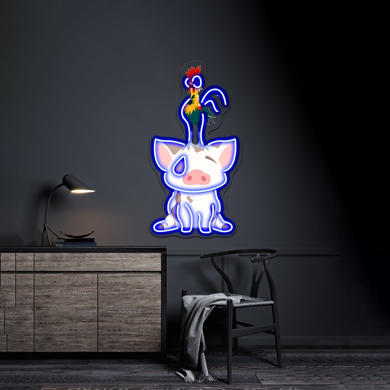Minimalist Pua Hei Hei Artwork Neon Wall Signs - Shineneon