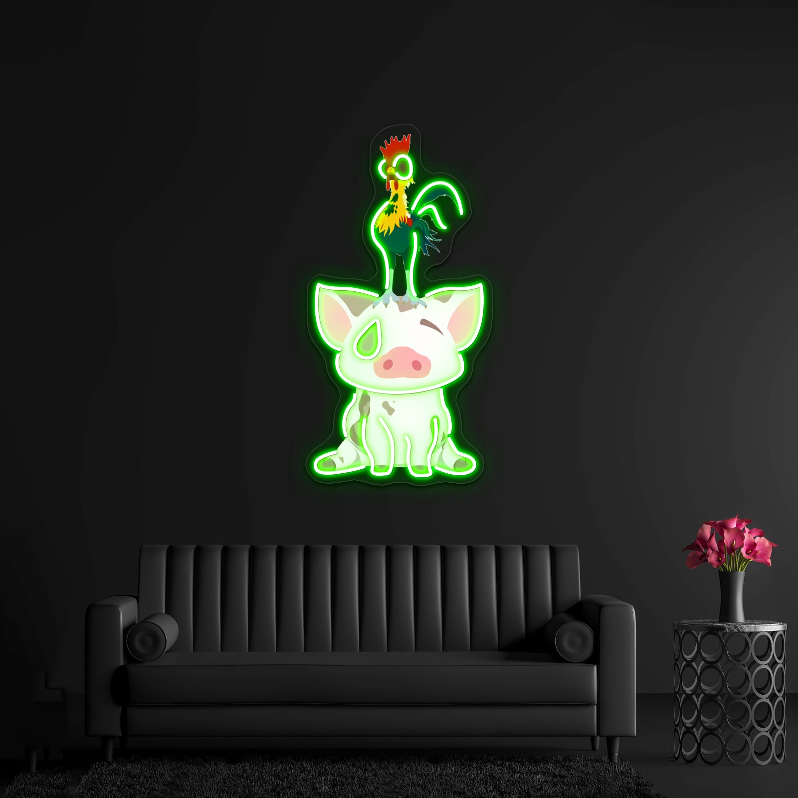 Minimalist Pua Hei Hei Artwork Neon Wall Signs