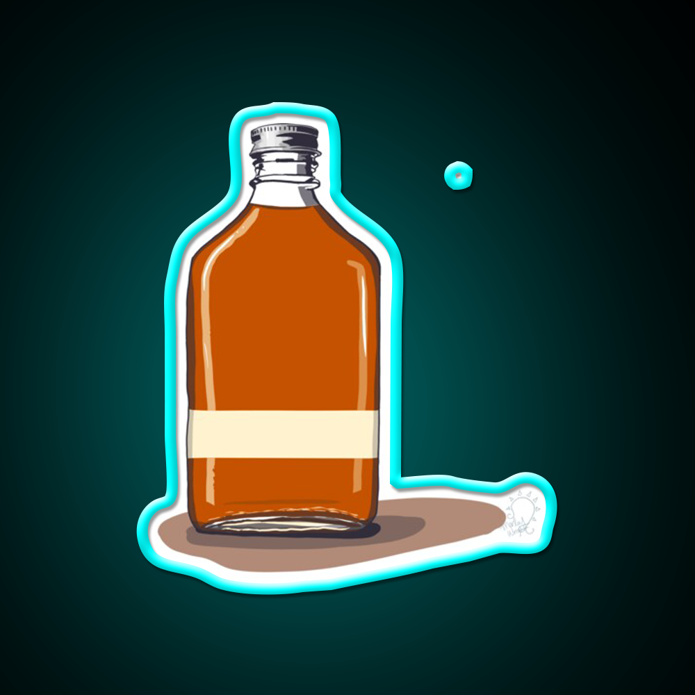 Minimalist Whiskey Bottle Whiskey Drink Bar Led Neon Sign Rgb Color