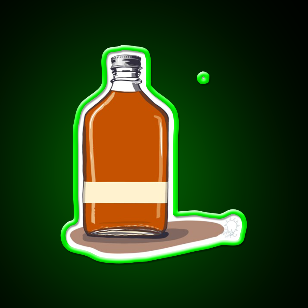 Minimalist Whiskey Bottle Whiskey Drink Bar Led Neon Sign Rgb Color