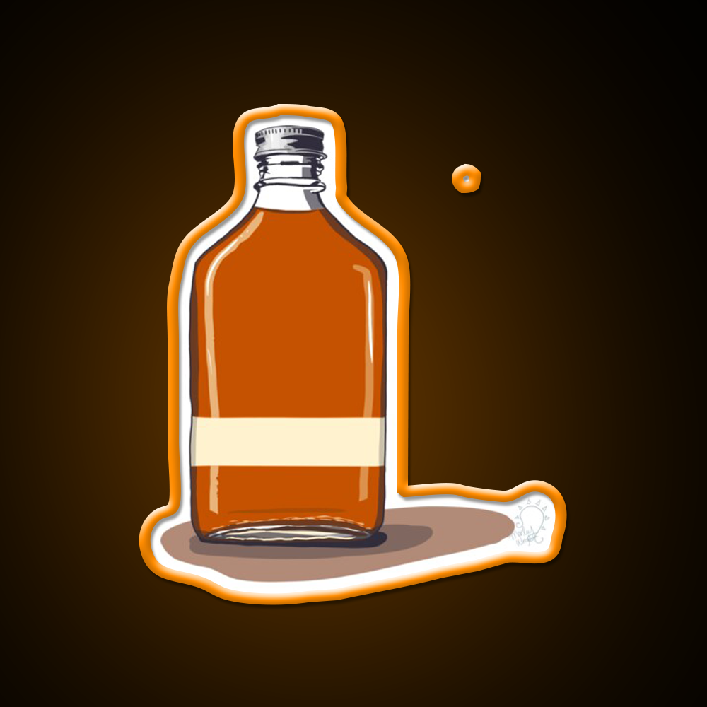 Minimalist Whiskey Bottle Whiskey Drink Bar Led Neon Sign Rgb Color