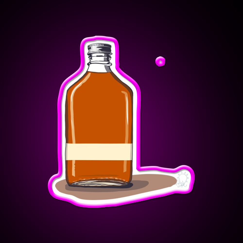 Minimalist Whiskey Bottle Whiskey Drink Bar Led Neon Sign Rgb Color