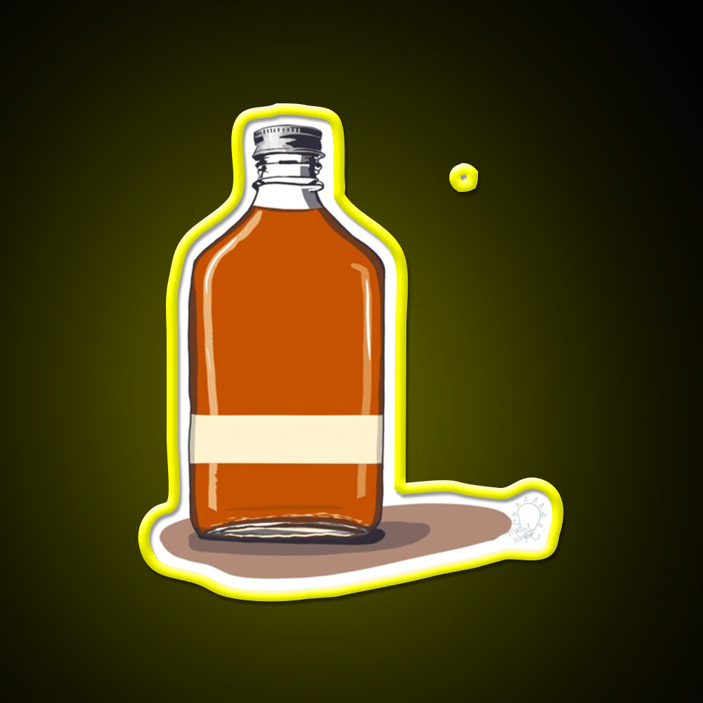 Minimalist Whiskey Bottle Whiskey Drink Bar Led Neon Sign Rgb Color