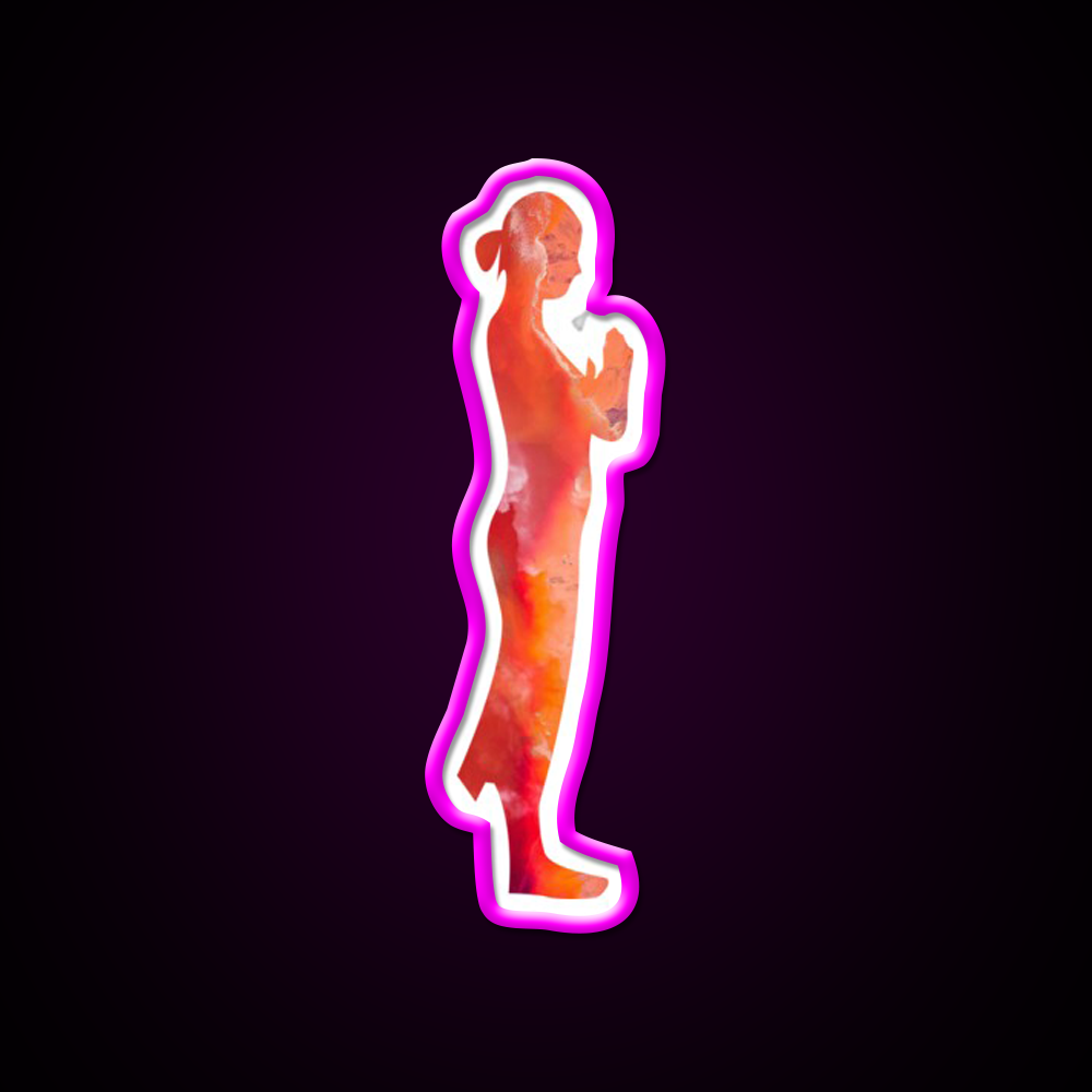 Minimalistic Yoga Illustration Yoga Led Neon Sign Rgb Color