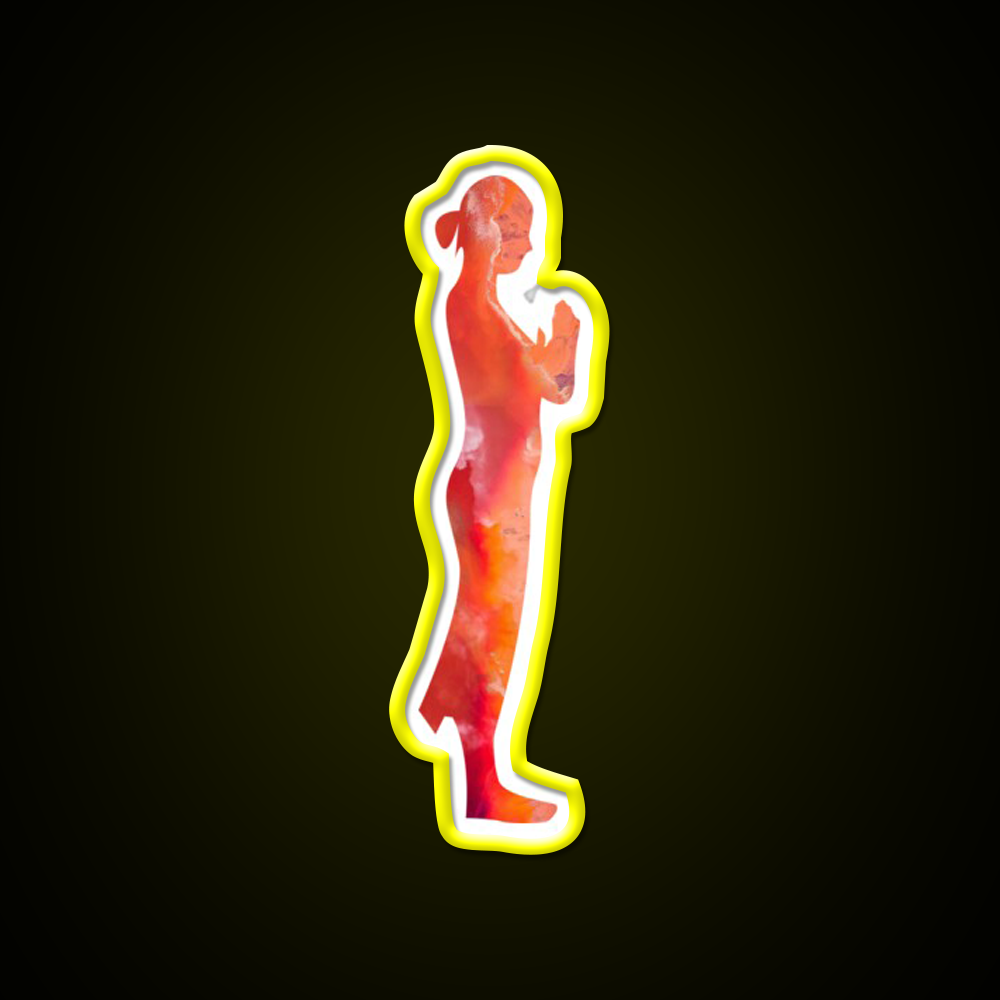 Minimalistic Yoga Illustration Yoga Led Neon Sign Rgb Color