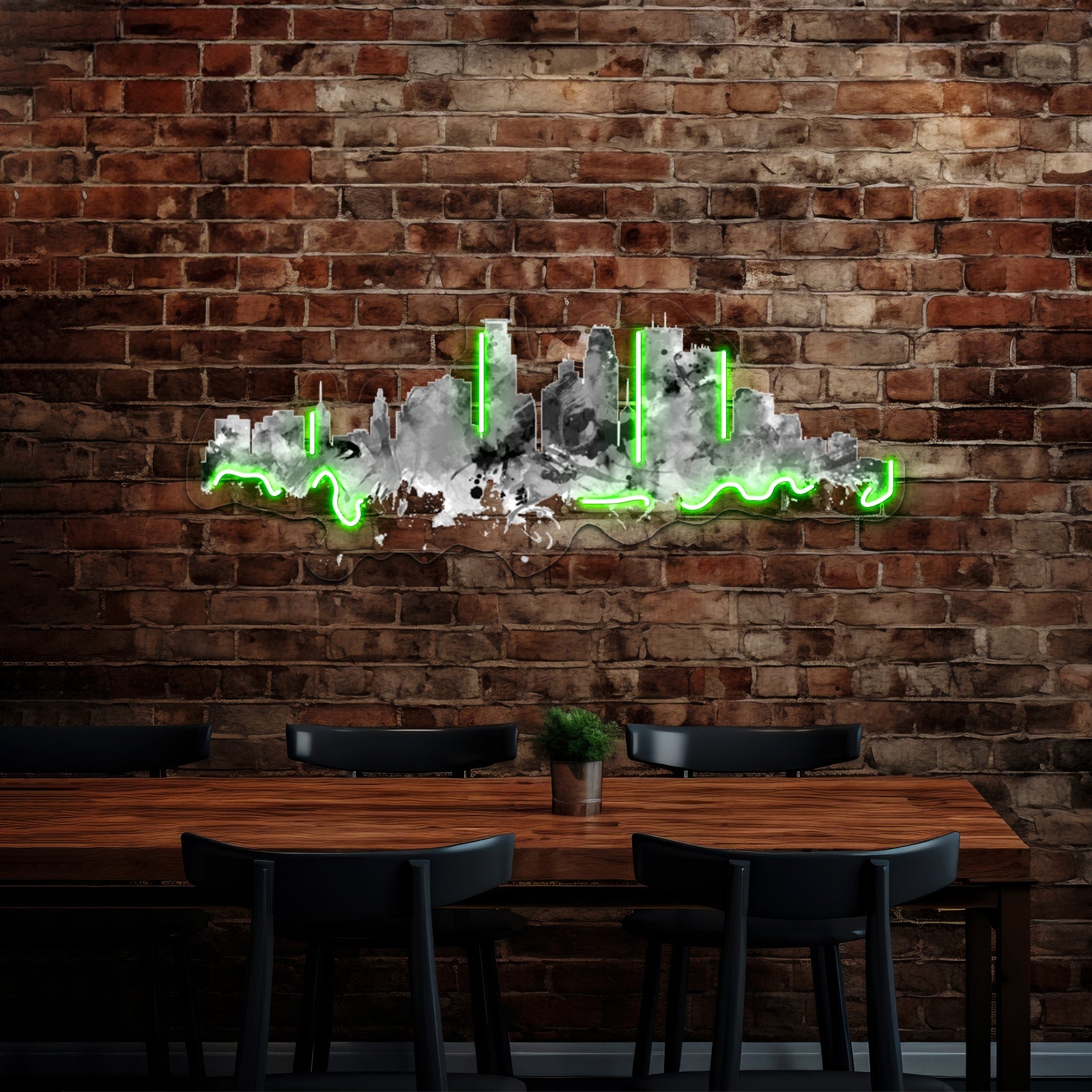Minneapolis Skyline Artwork Neon Wall Signs - Shineneon