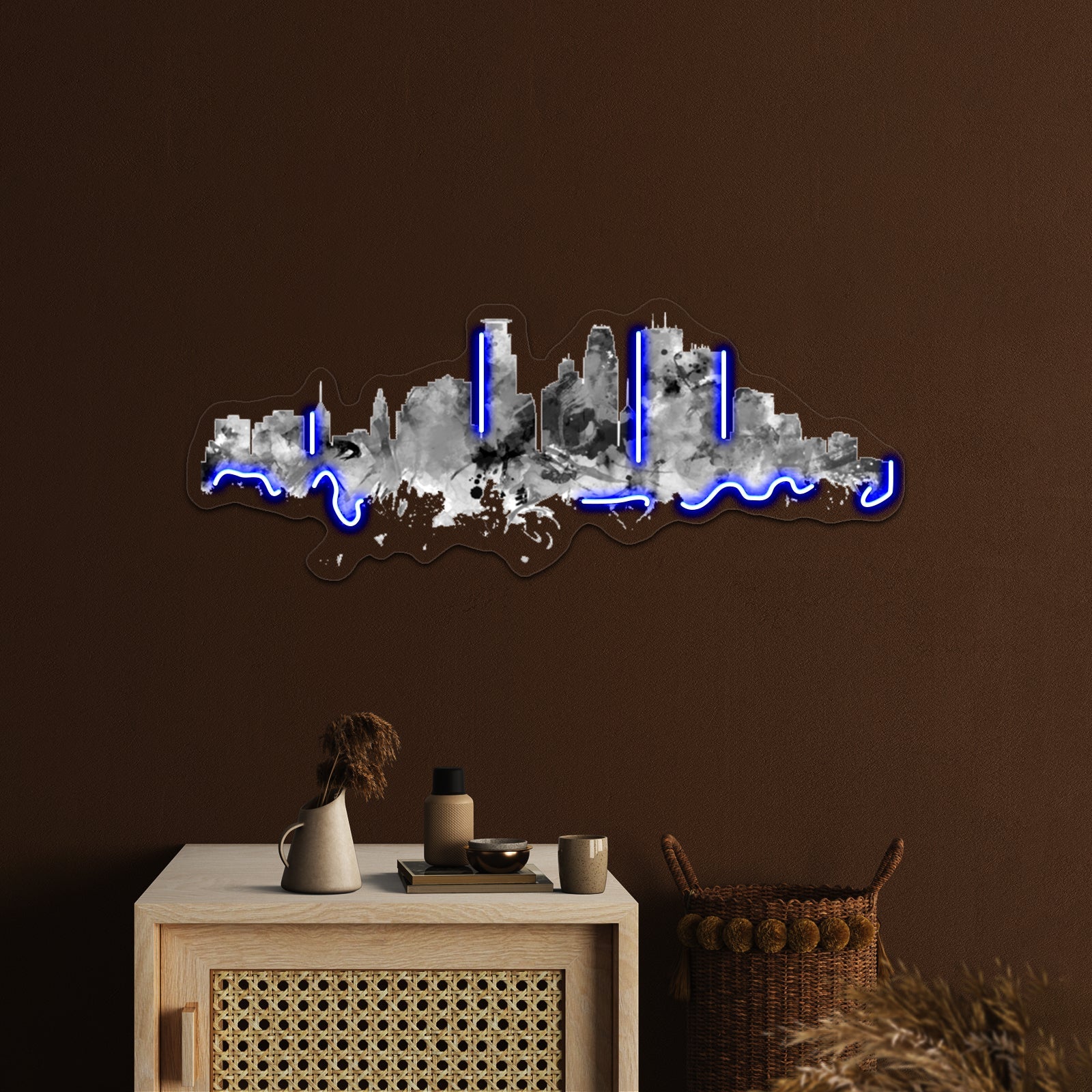 Minneapolis Skyline Artwork Neon Wall Signs - Shineneon