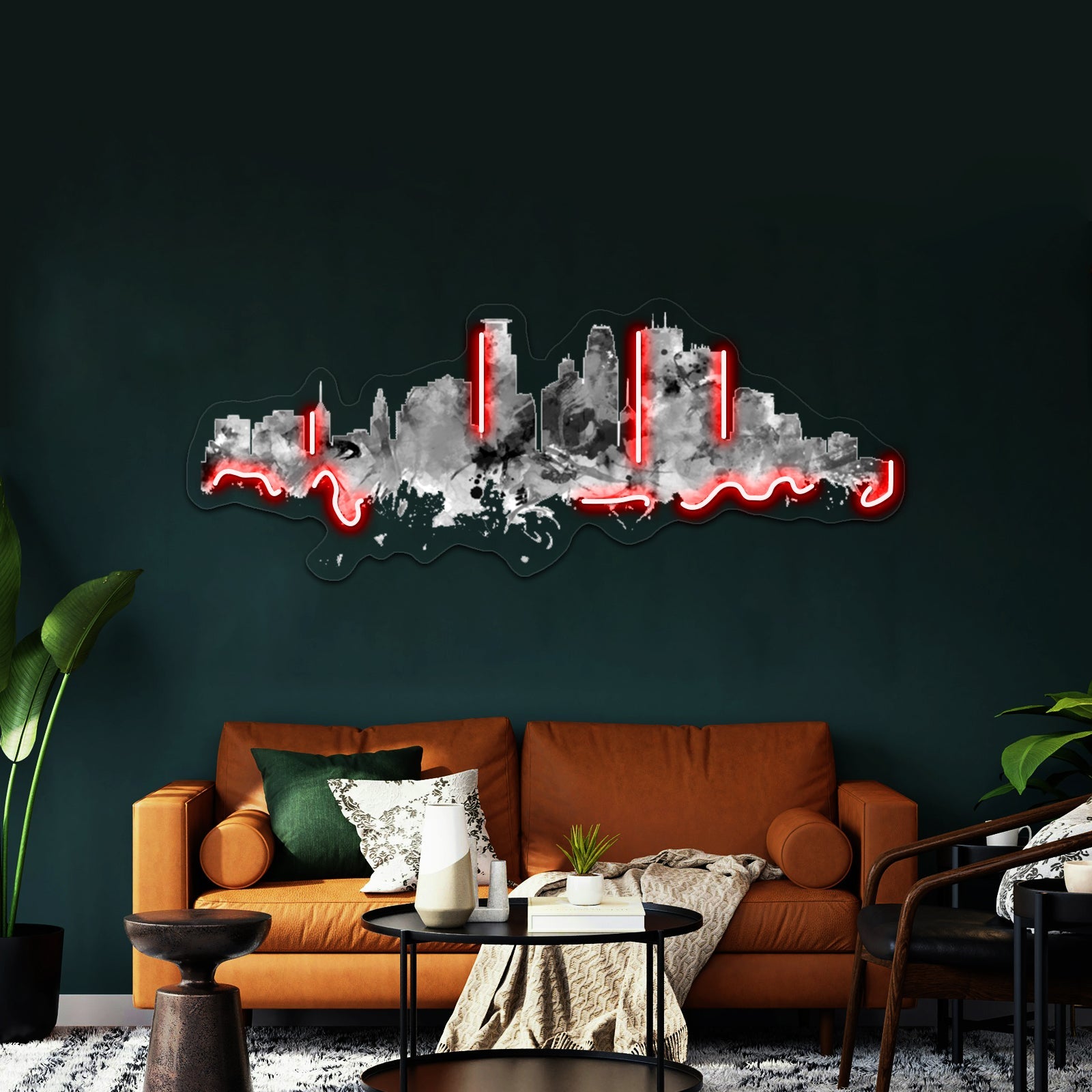 Minneapolis Skyline Artwork Neon Wall Signs - Shineneon