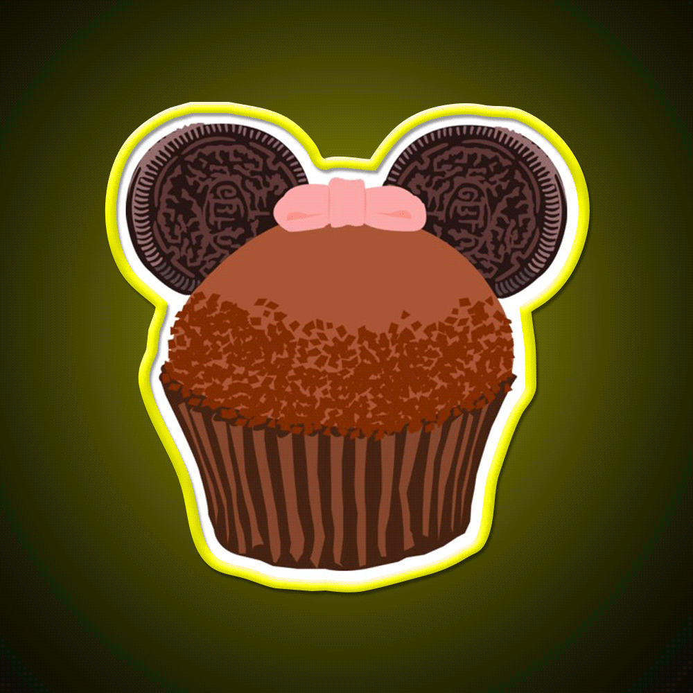 Minnie Cupcake Snack Food Led Neon Sign Rgb Color - Custom LED neon sign front view