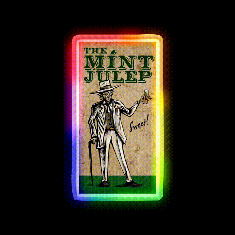 Mint Julep Whiskey Drink Bar Led Neon Sign Rgb Color