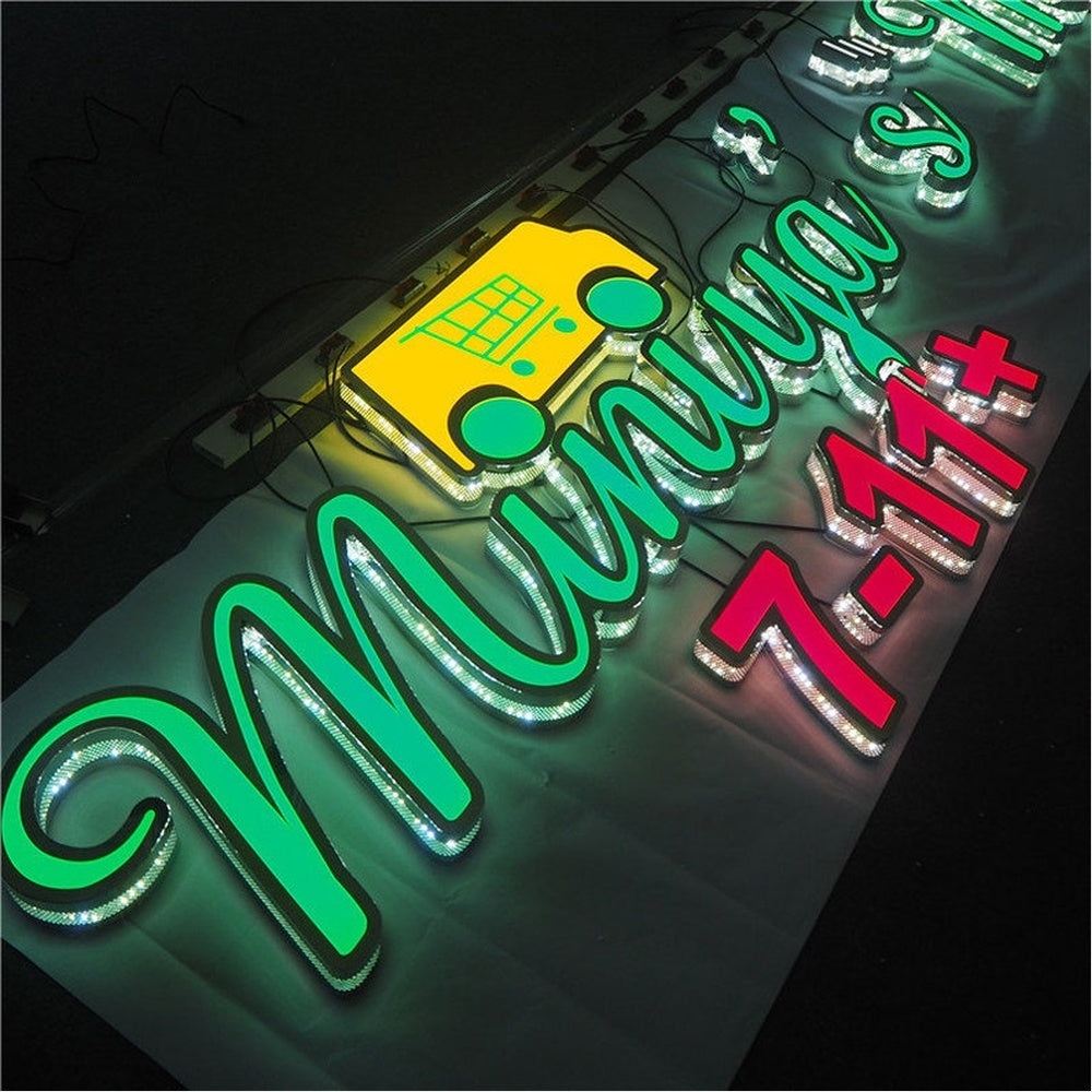 Minya 7 11 3D Frontlit And Backlit Channel Letter Led Light Sign
