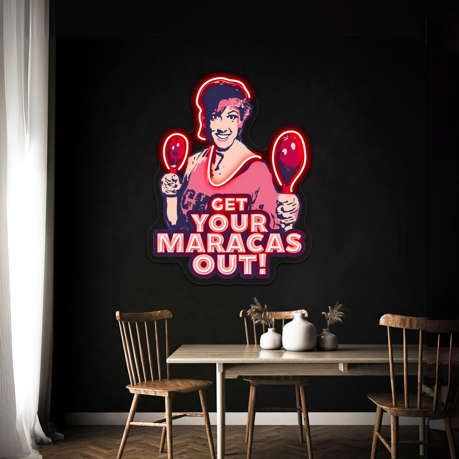Miranda Hart Get Your Maracas Out Quotespop Artwork Neon Wall Signs | Shineneon