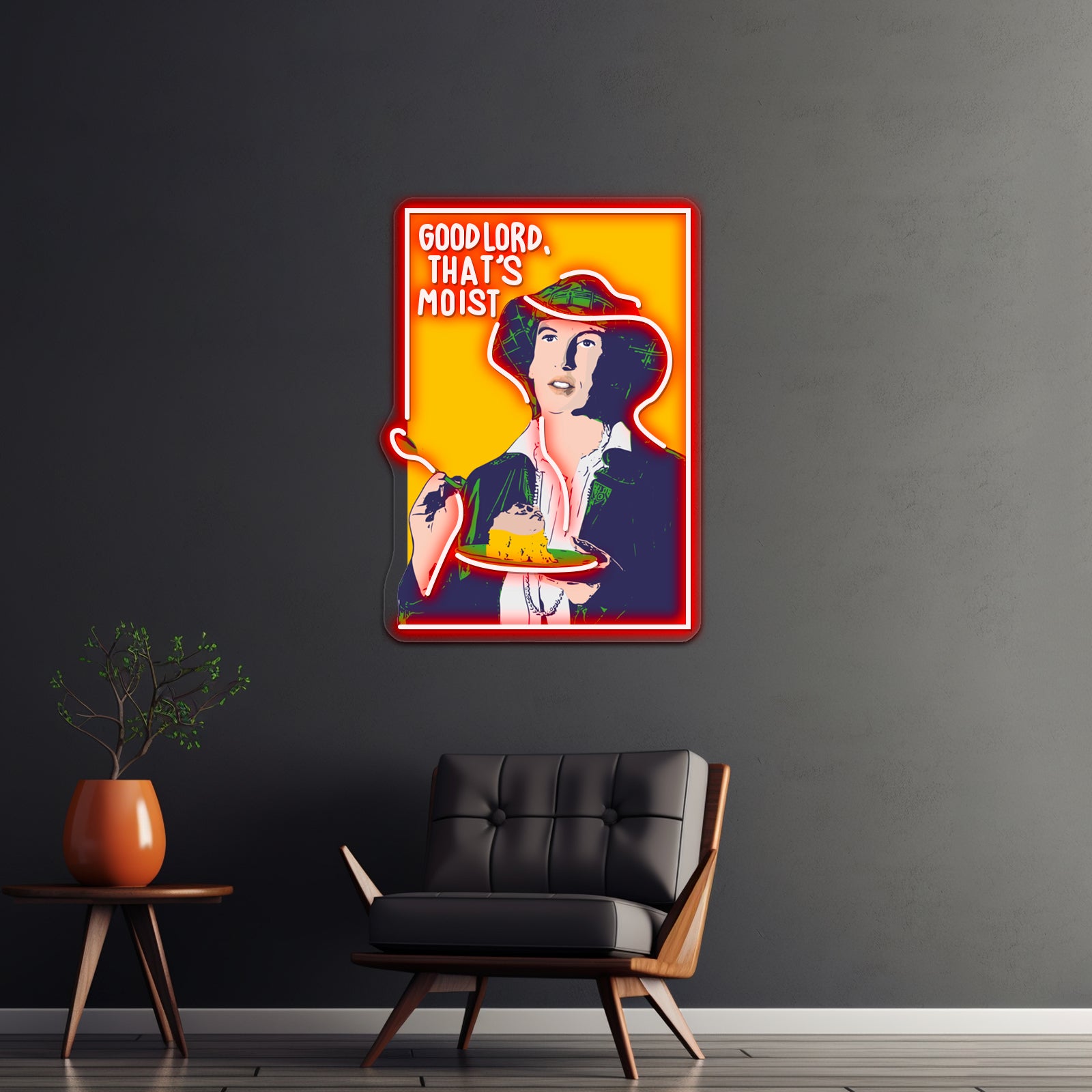 Miranda Hart Moist Pop Art Edition Artwork Neon Wall Signs - Custom LED neon sign front view